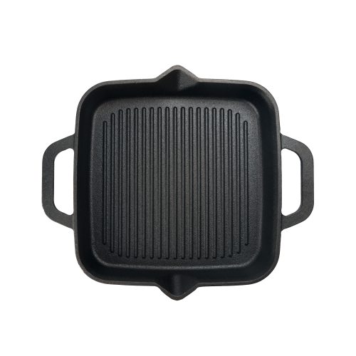 30&nbsp;cm vorgebrannte quadratische Grillpfanne aus Gusseisen