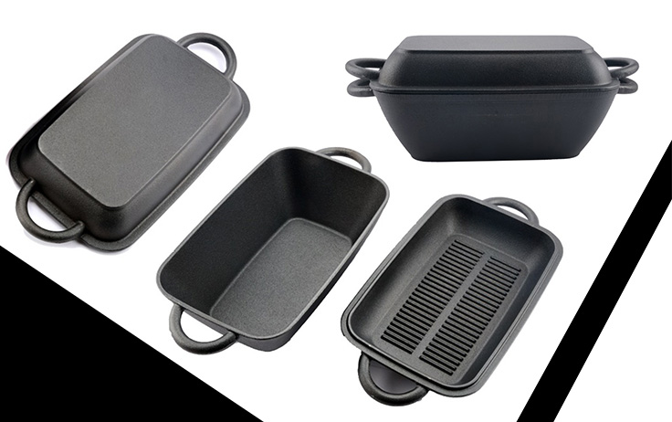 Kastenform aus Gusseisen: 2-in-1-Sauerteigpfanne mit Deckel