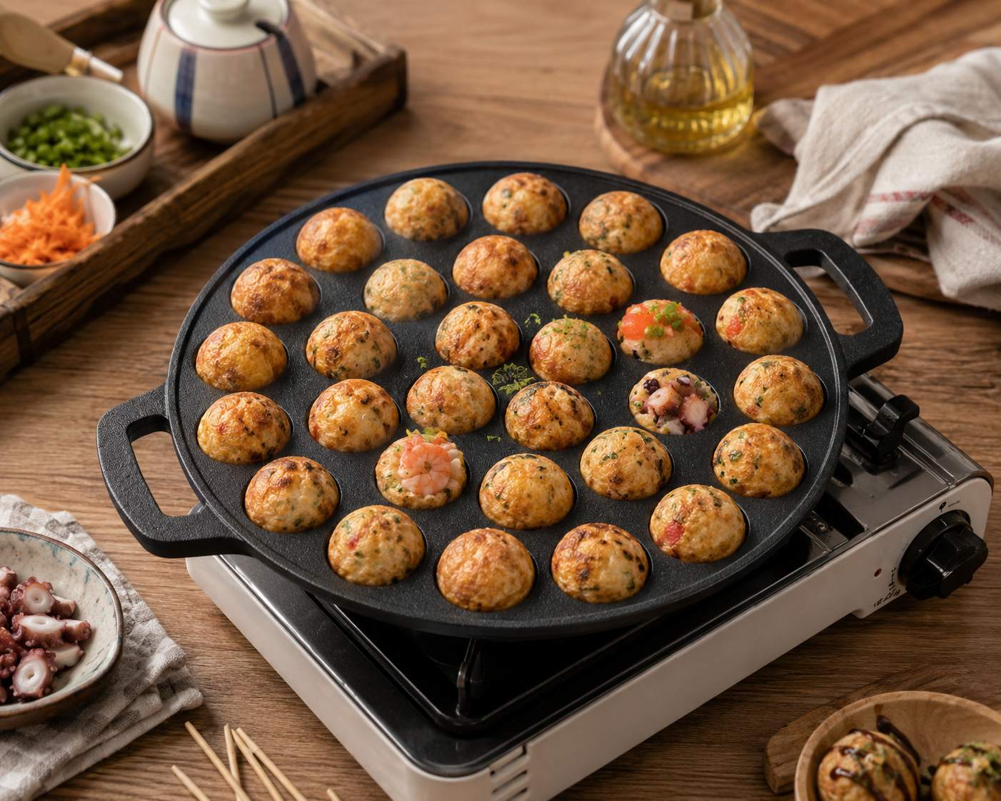 30-Loch-Takoyaki-Pfanne aus Gusseisen