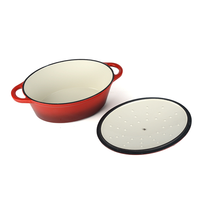 20 cm ovaler Schmortopf aus emailliertem Gusseisen