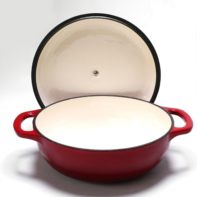 31 cm roter flacher Dutch Oven