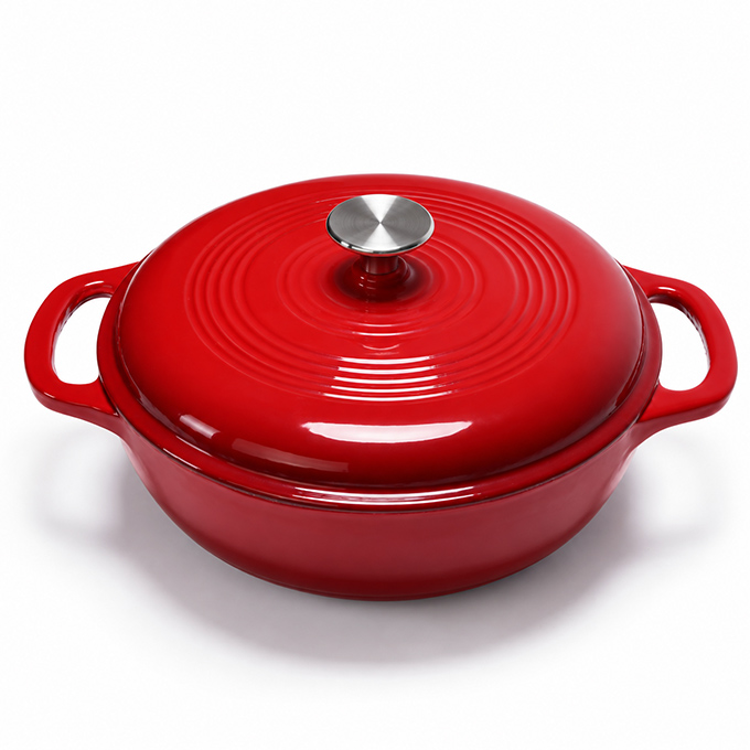 31 cm roter flacher Dutch Oven