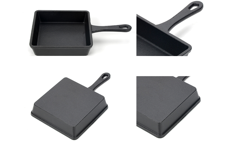 5,5-Zoll-Gusseisen-Mini-Quadratpfanne. Gusseisen-Mini-Bratpfanne