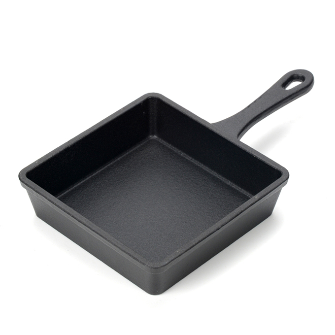 5,5-Zoll-Gusseisen-Mini-Quadratpfanne. Gusseisen-Mini-Bratpfanne