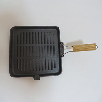 Grillpfanne aus Gusseisen, vorgew&uuml;rzt mit Pflanzen&ouml;l
