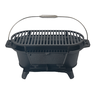 Tragbarer Hibachi-Holzkohlegrill aus Gusseisen