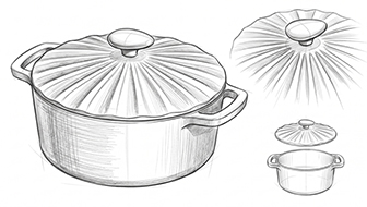 Emaille-Dutch Oven Skizze