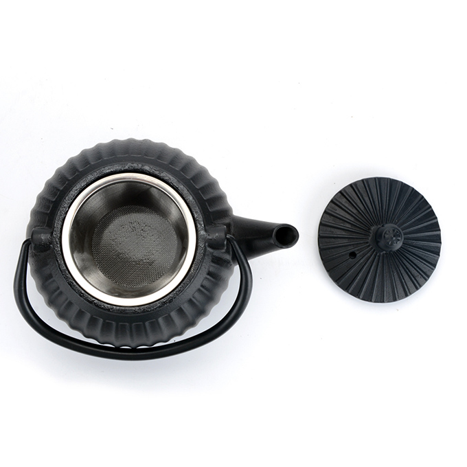 Teekessel aus Gusseisen mit Teesieb, japanisches Tetsubin