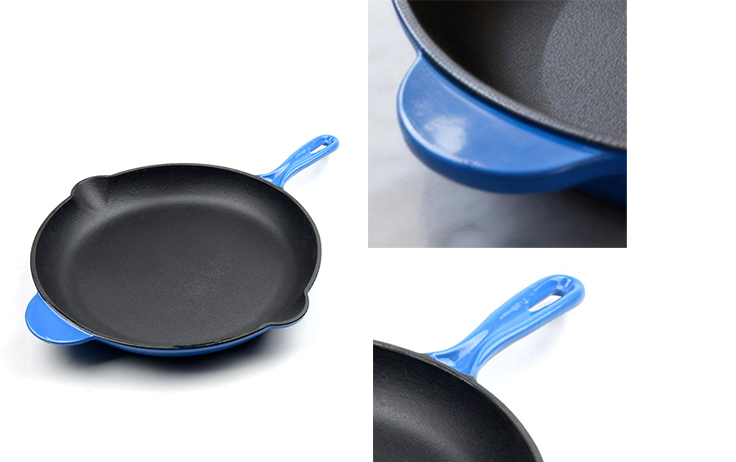 30 cm emaillierte Gusseisenpfanne mit zwei Griffen