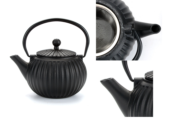 Teekessel aus Gusseisen mit Teesieb, japanisches Tetsubin
