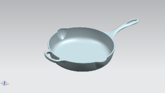 3D-Zeichnung der gusseisernen Pfanne