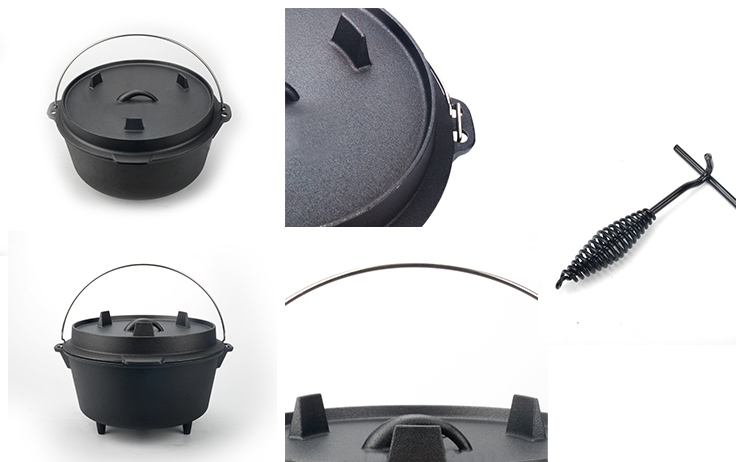 Camping Dutch Oven mit B&uuml;gelgriff