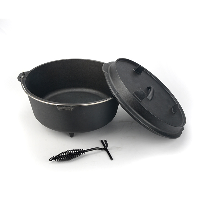 Camping Dutch Oven mit B&uuml;gelgriff