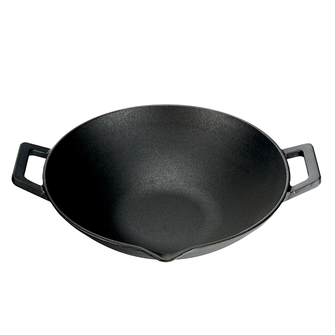 Gusseisen-Wok mit Ausgie&szlig;ern