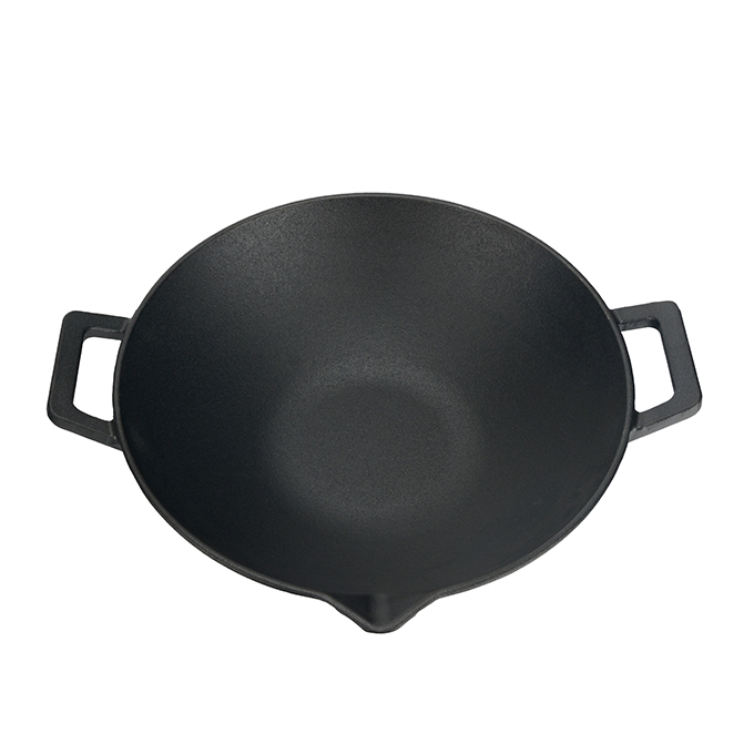 Gusseisen-Wok mit Ausgie&szlig;ern