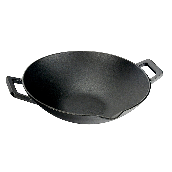 Gusseisen-Wok mit Ausgie&szlig;ern