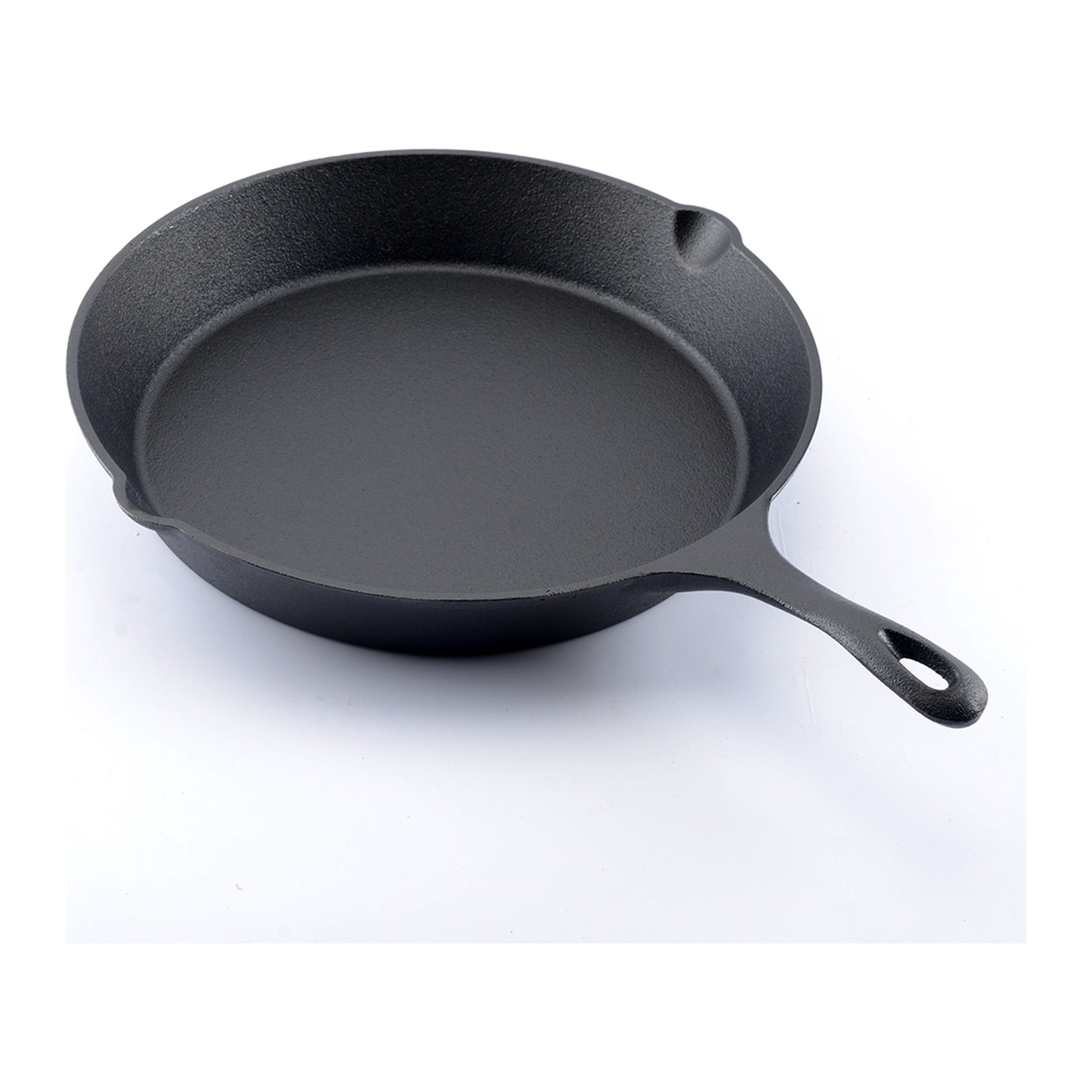 30 cm vorgew&uuml;rzte Gusseisenpfanne mit zwei Ausgie&szlig;ern