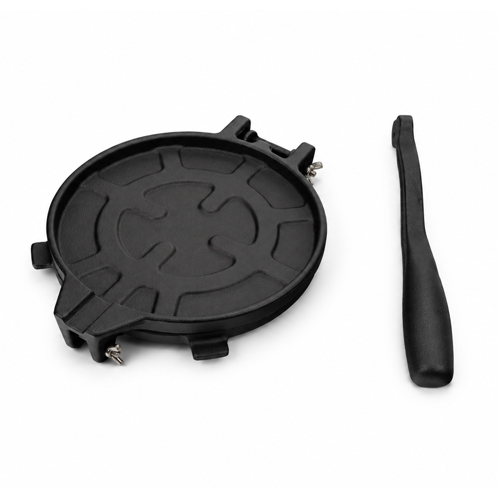 Mit Pflanzen&ouml;l vorgew&uuml;rzte Tortilla-Presse