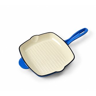 Emaillierte quadratische Gusseisen-Steakpfanne